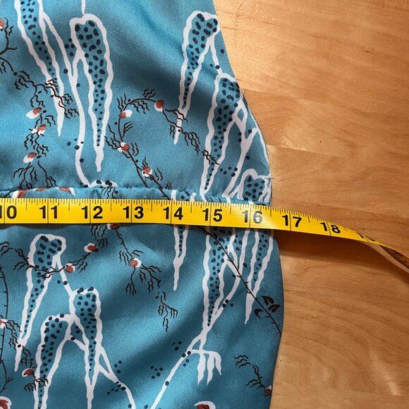 Trafaluc by Zara Floral Patterned Teal midi dress size L - Picture 9 of 11